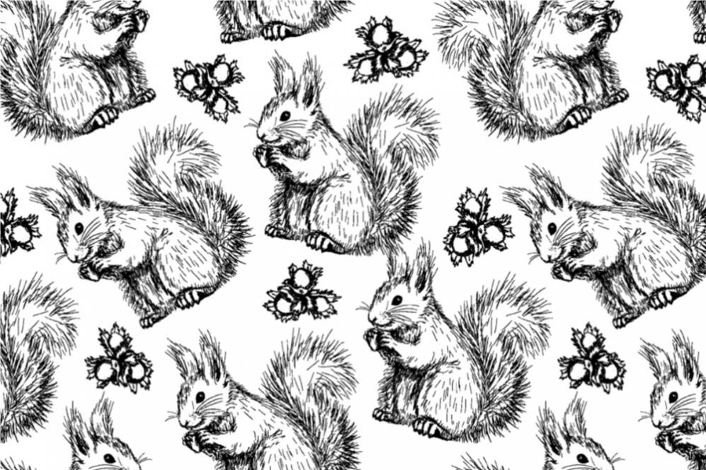 Stoffe mit Eichhörnchen