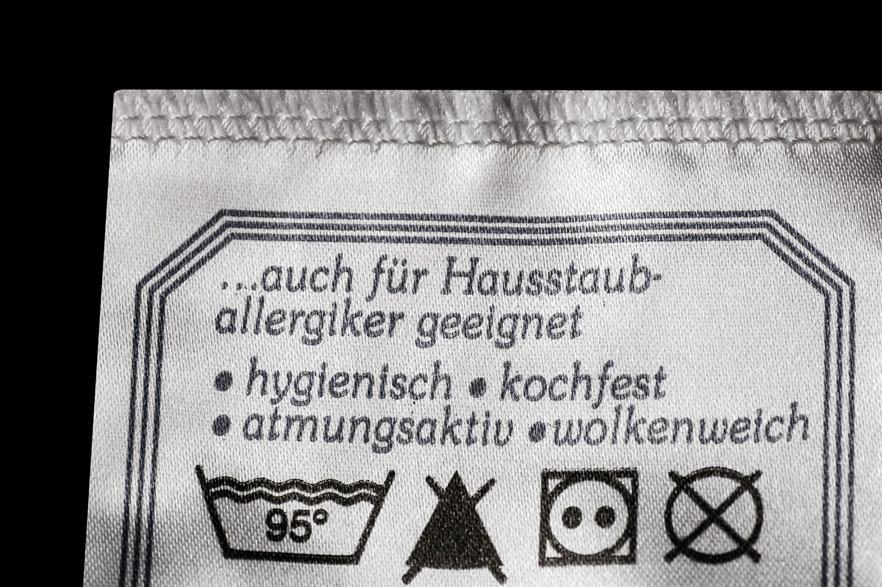 Etikett Waschhinweise