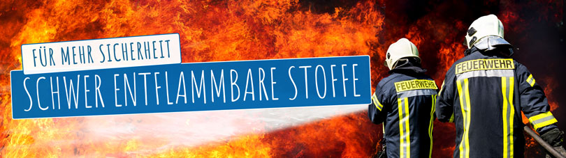 Banner Schwer entflammbare Stoffe