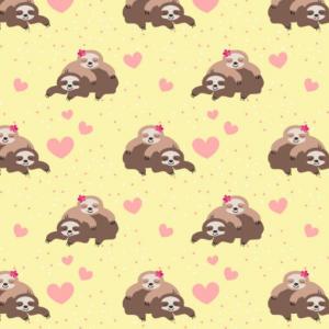 Fleece Stoff - Schmuse Faultier