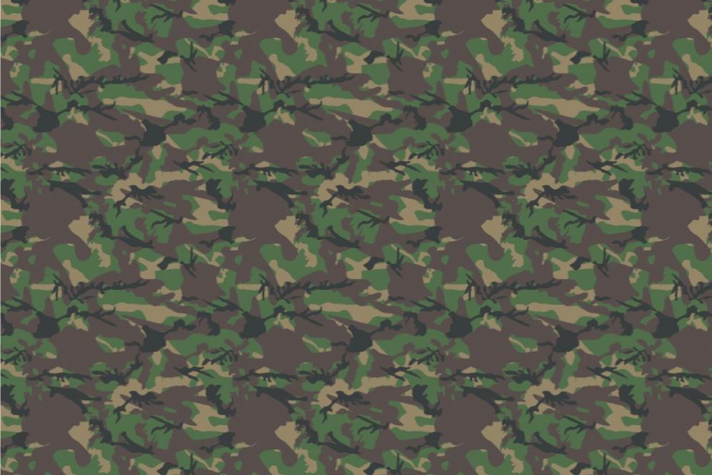 Wärmevorhang-Stoff - Camouflage Natur Dunkelbraun
