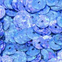 Pailletten, rund, gewölbt -  - ø 6 mm - 5 g / ~ 500 Stk. - blau hologramm 