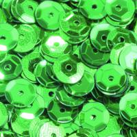 Pailletten, rund, gewölbt -  - ø 6 mm - 5 g / ~ 500 Stk. - grün hologramm 