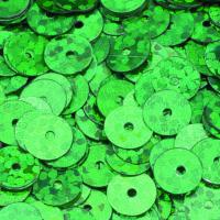 Pailletten, rund, flach -  - ø 6 mm - 5 g / ~ 500 Stk. - grün hologramm 