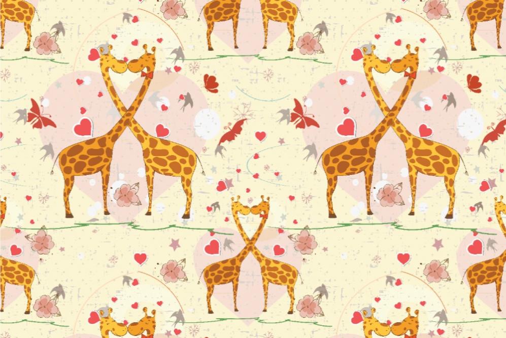 Möbelstoff - Giraffenliebe Vanille