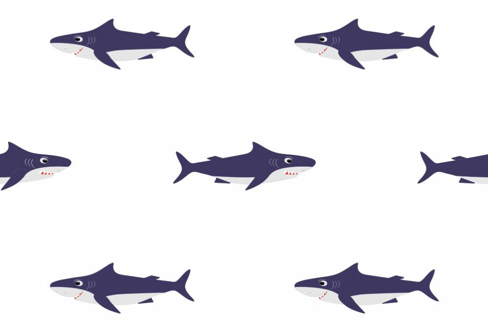 Outdoorstoff-Haifische Weiß