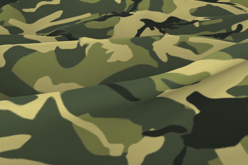 Wärmevorhang-Stoff - Camouflage Natur Grün