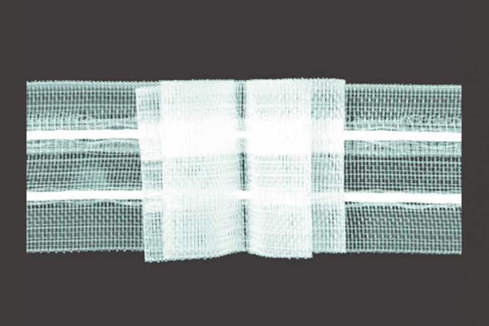 Gardinenband 4er-Falte - 3-fache Stoffmenge - 28 mm - transparent 