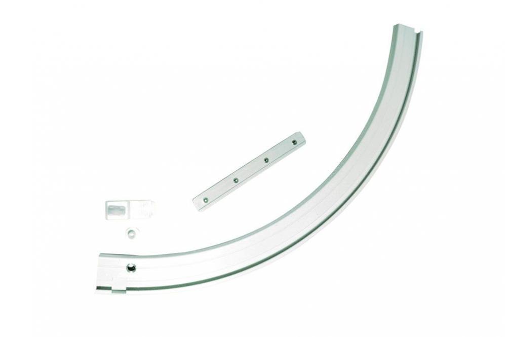 GARDINIA Rundbogen für Aluminium-Vorhangschiene - 1-läufig - links - Weiß 