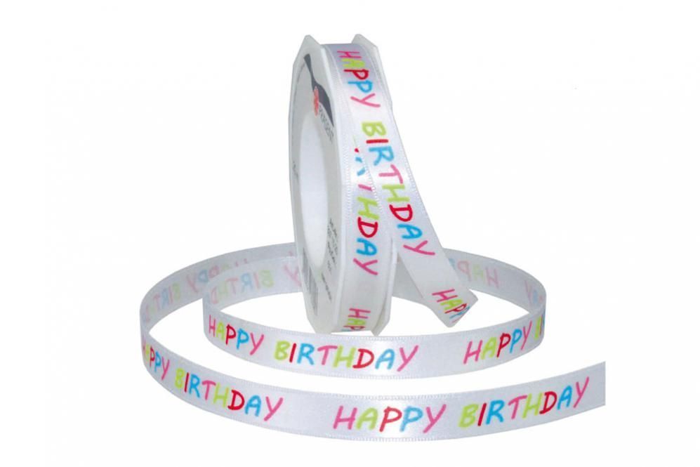 Geburtstagsband - Happy Birthday - 15 mm - 20 m-Rolle 