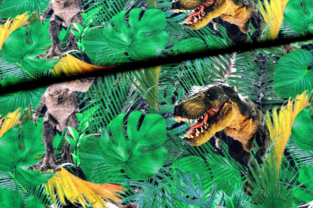 French Terry Digital - Dino-Dschungel 