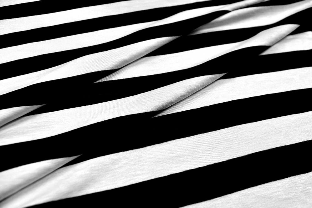 Viskosejersey - Streifen - Schwarz/Weiß 