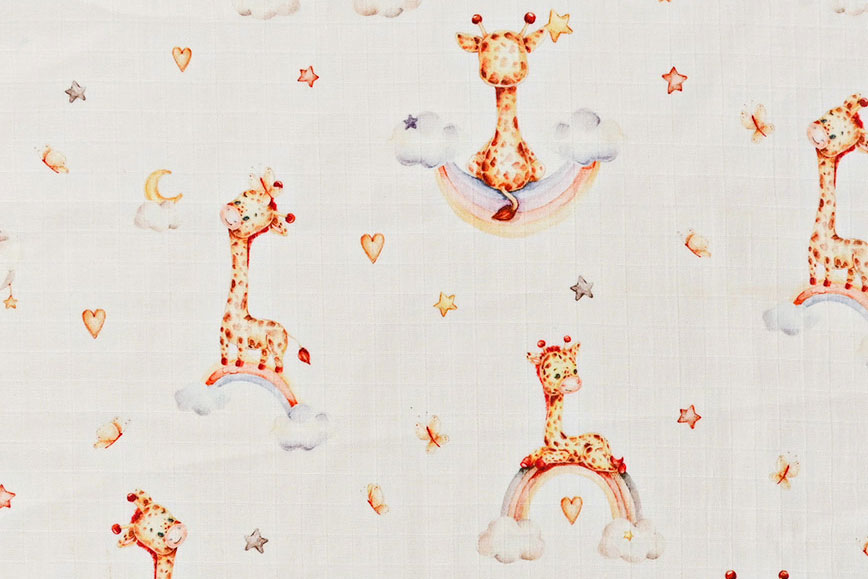 Babystoff Baumwolle - Cute Giraffes 