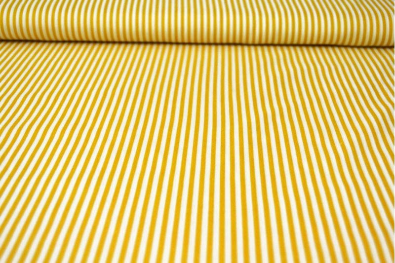 Viskosestoff - Streifen - Gelb/Weiß 