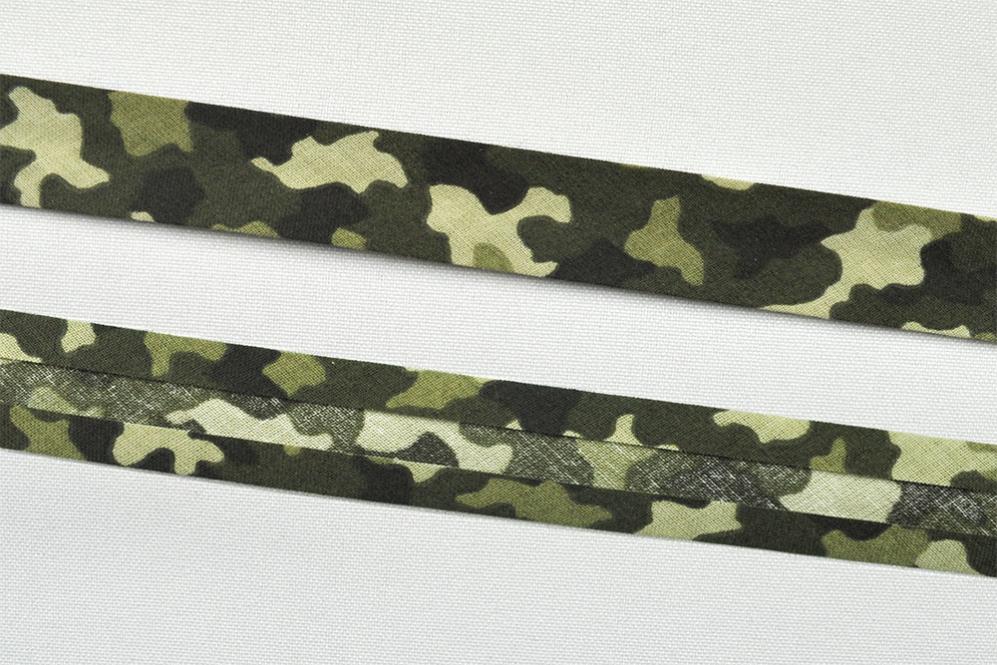 Schrägband Camouflage - 2/3,4 cm breit - Meterware 