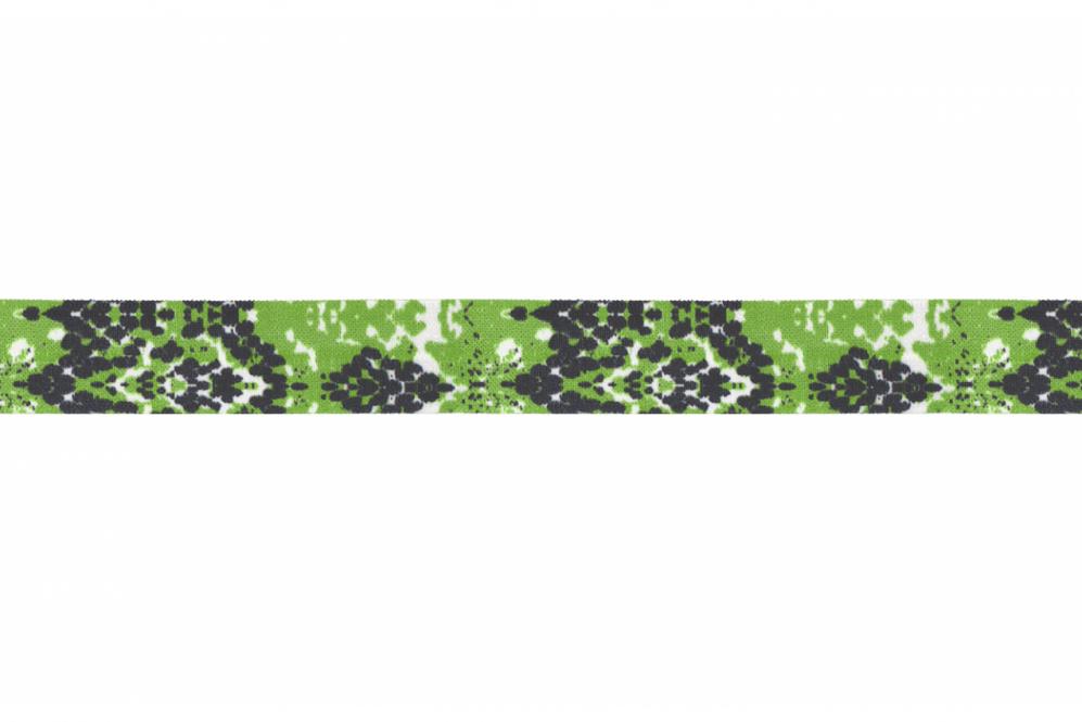 Elastisches Einfassband - Schlangenoptik - Grün 