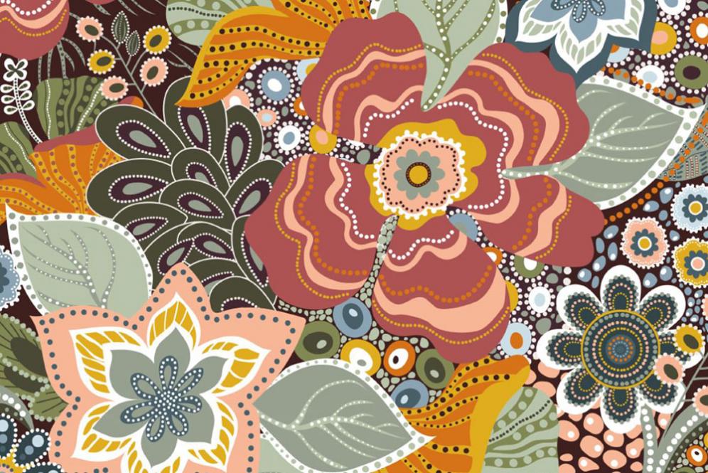 African-Waxprint-Look - Flowery 