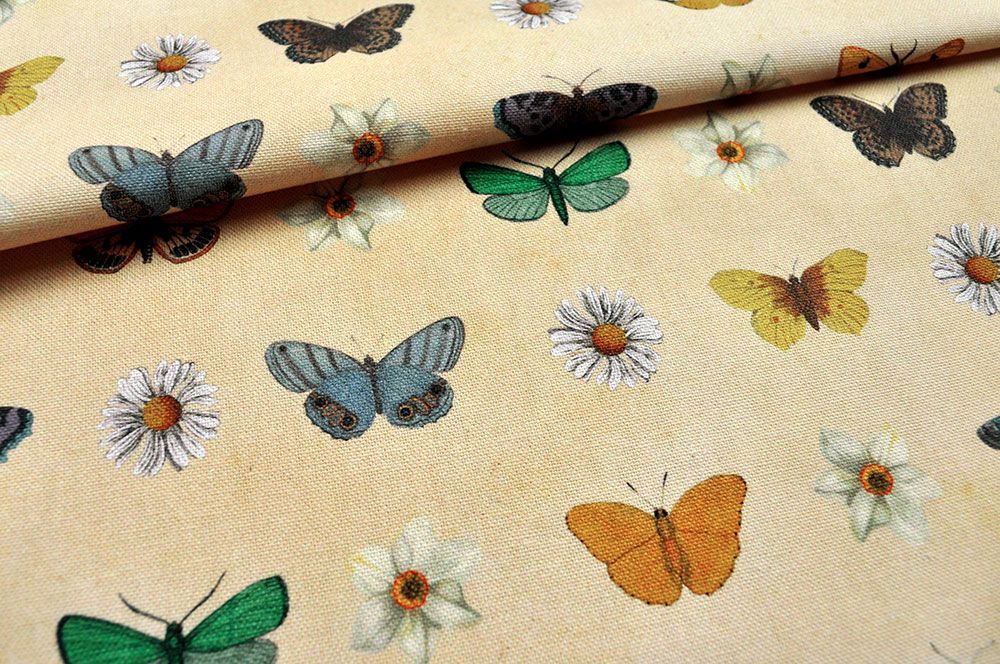 Dekostoff Digitaldruck - Frühlings-Schmetterling 