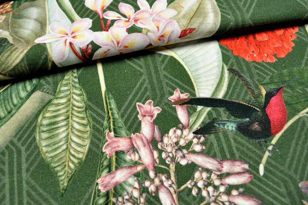 Dekostoff Digitaldruck - Kolibri-Dschungel 