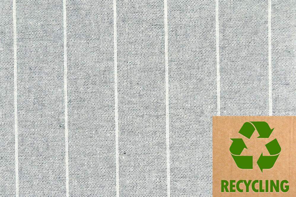 Recycling-Dekostoff - Streifen - Grau/Natur - 280 cm 