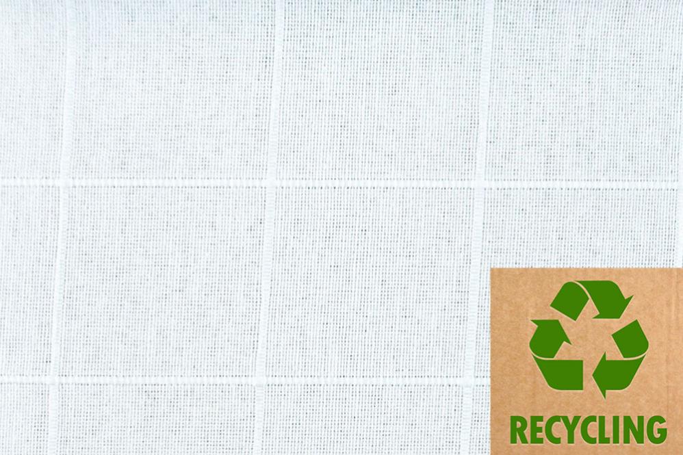 Recycling-Tischdeckenstoff - Ella - Weiß - 280 cm 
