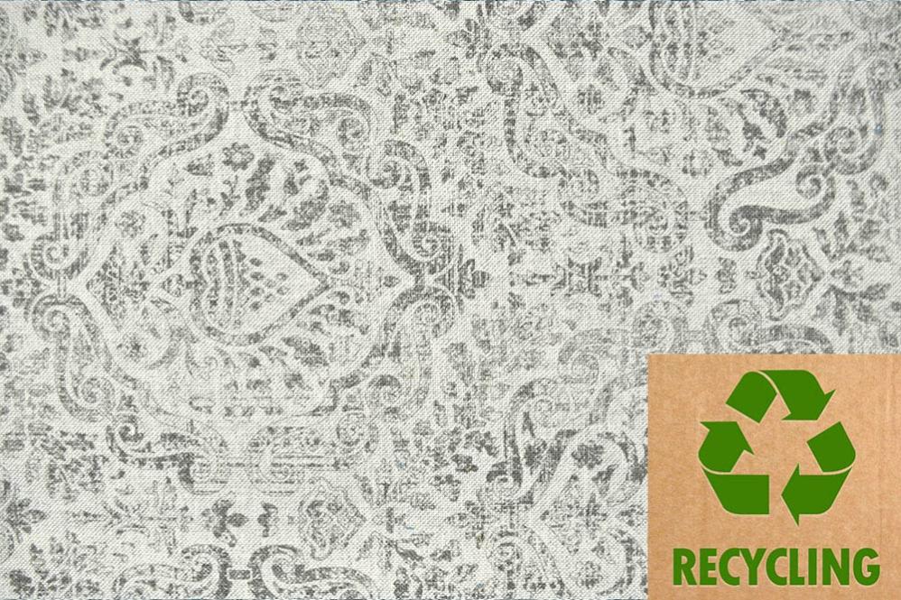 Recycling-Dekostoff - Vintage Barock - Grau - 280 cm 
