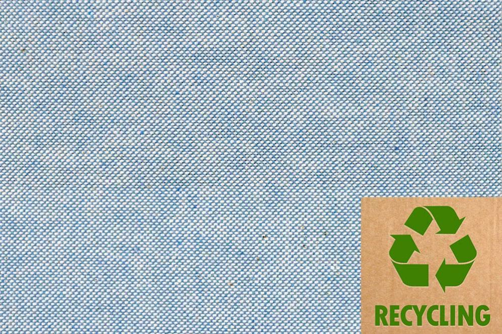 Recycling-Dekostoff - Vintage Uni - Blau - 280 cm 