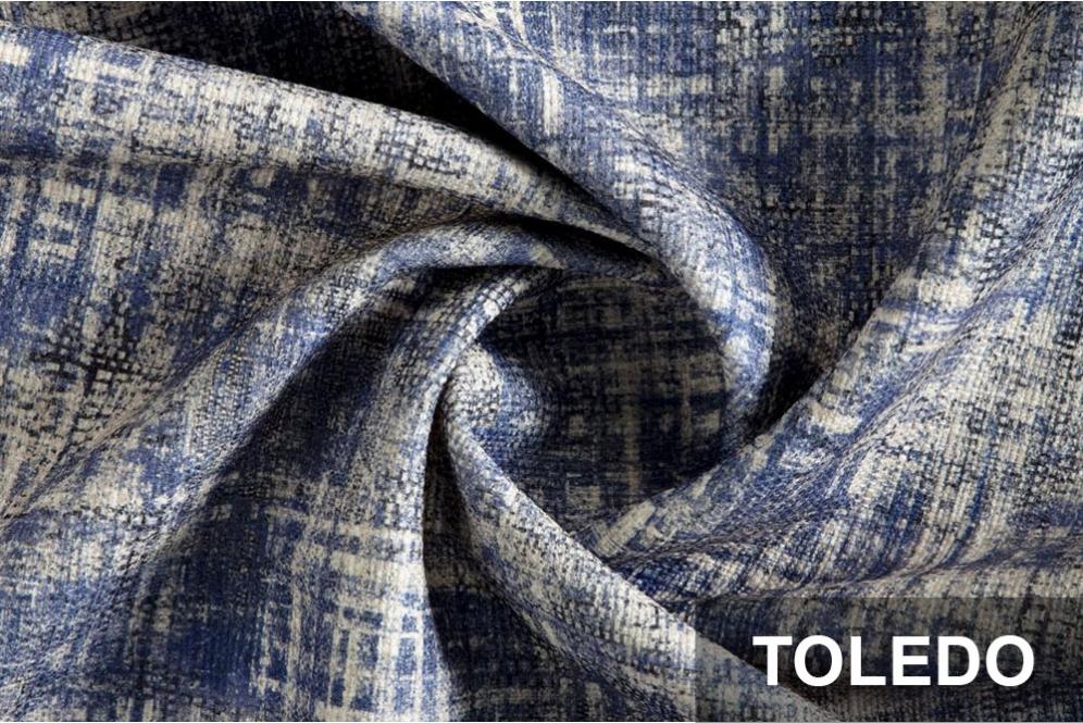 Möbelstoff deluxe - Toledo - Rusty Blue 
