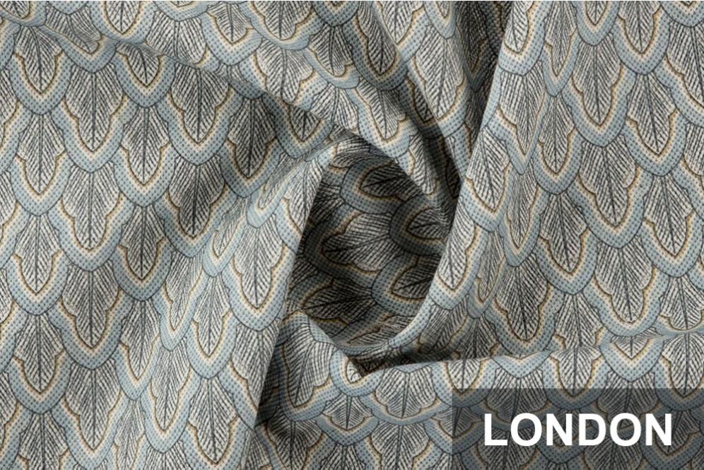 Möbelstoff Leinen deluxe - London - Sky Leaves 