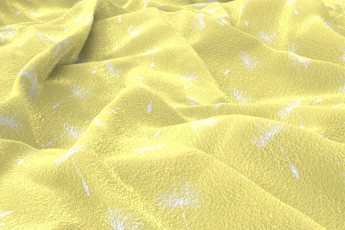 Fleece Stoff - Pusteblume Gelb/Weiß