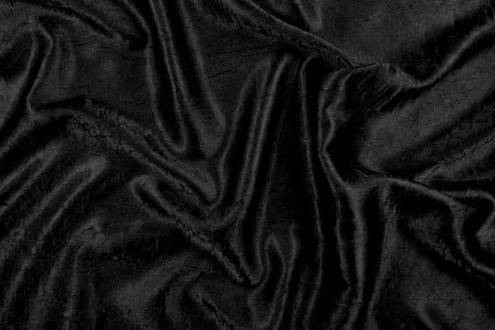 130cm schwarz Polyester Satin gecrasht uni 