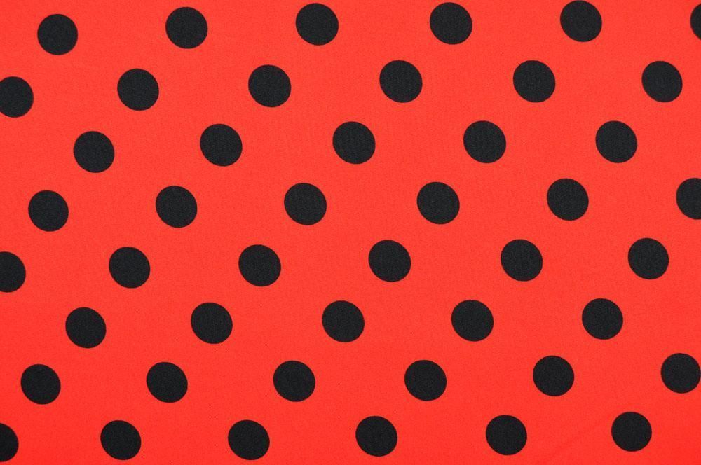 Universalstoff - Rot mit schwarzen Punkten 
