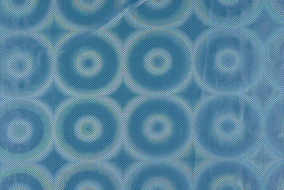 Tanzkleiderstoff Hologramm - Trippy Circles - Aqua 
