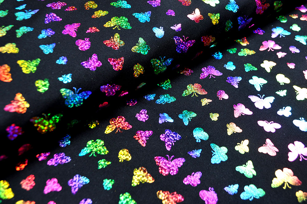 Tanzkleiderstoff Hologramm - Schmetterlinge 