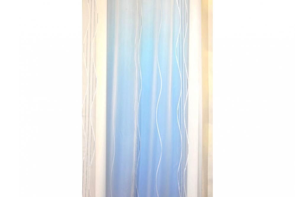 Gardine Manchester - Weiß transparent - 300 cm hoch - Bleiband 