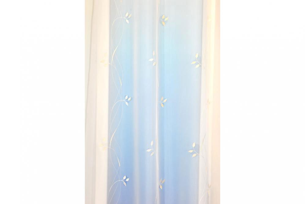 Voile-Gardine Chiemsee - Weiß transparent - 300 cm hoch 