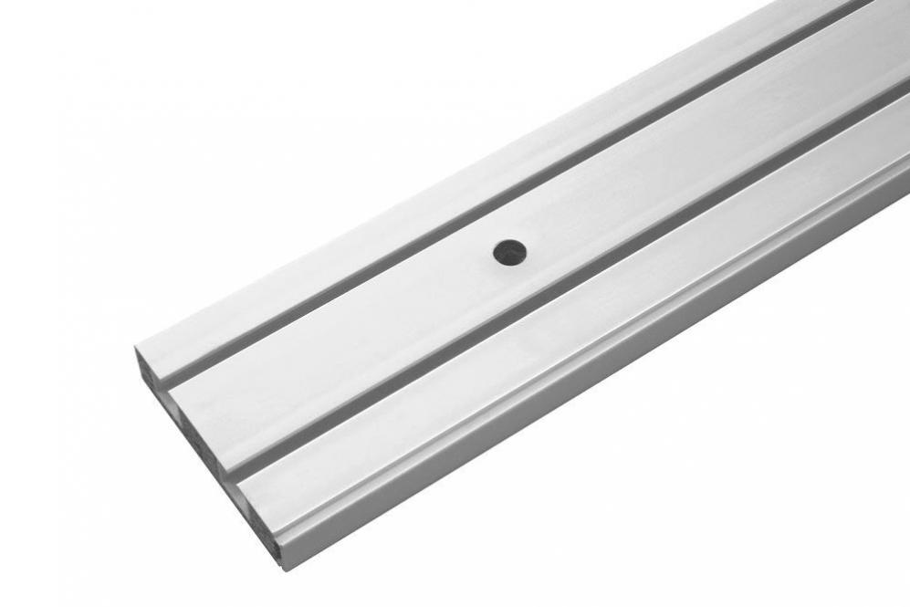 GARDINIA Holz-Kunststoff-Vorhangschiene - 2-läufig - 180 cm - Weiß 