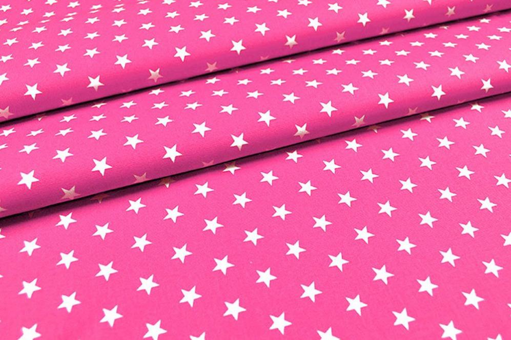 Patchwork-Stoff Léger - Small Stars - Pink/Weiß 