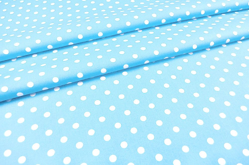 Patchwork-Stoff Léger - Big Dots - Hellblau/Weiß 