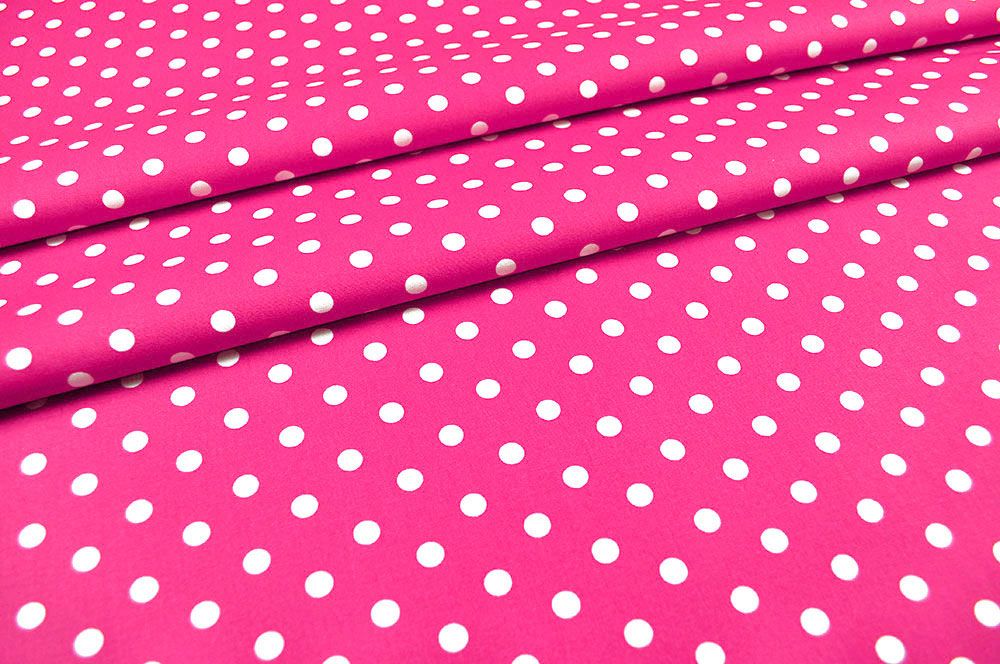 Patchwork-Stoff Léger - Big Dots - Pink/Weiß 