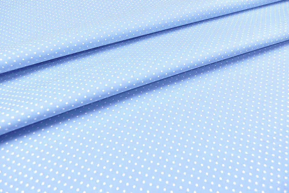Patchwork-Stoff Léger - Small Dots - Hellblau/Weiß 