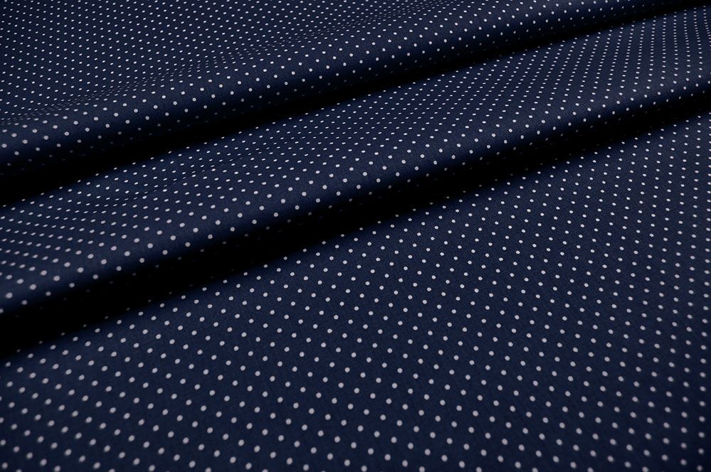 Patchwork-Stoff Léger - Small Dots - Nachtblau/Weiß 