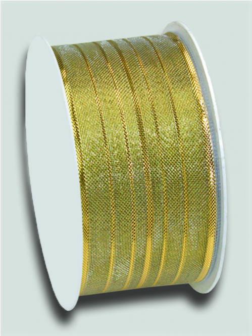 Goldband Streifen mit Draht 40 mm - 20 m Rolle 