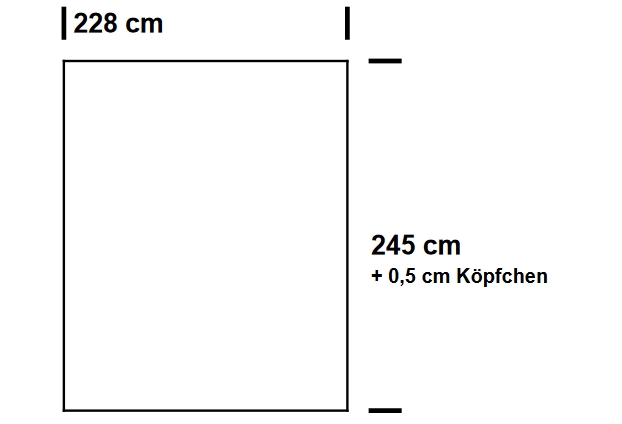 Fertig-Gardine rechte Seite - Blackout - a: 228 x b: 245 cm - Hellbeige 