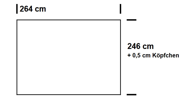 Fertig-Gardine linke + rechte Seite - Voile - a: 264 x b: 246 cm - Weiß - C-Ware 