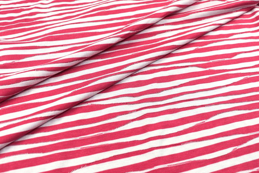 Strukturjersey Viskose - Wave Stripy 