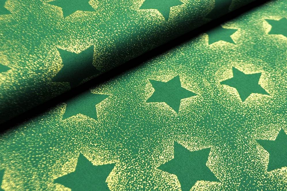 Glitzer-Weihnachtsstoff - Sternenstaub - Grün 