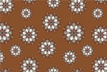 Blackout-Stoff - Mandala de Fleur - Rotbraun/Silber - 3,0 Meter 