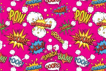 Blackout perm. schwer entflammbar - Comic Kaboom Pink