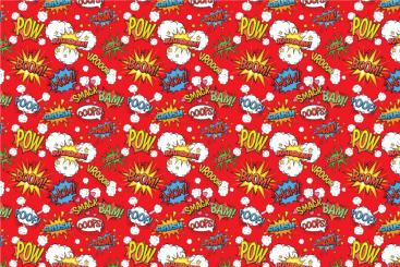 Dekostoff- Comic Kaboom Rot